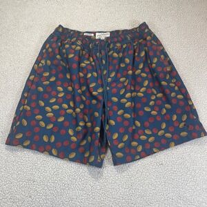 Lucky Brand Swim Trunks Net Men's Large Teal Fruit Print Saturday Stretch Shorts